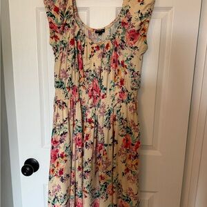 Torrid Pink and Red Ruffled Tiered Sundress